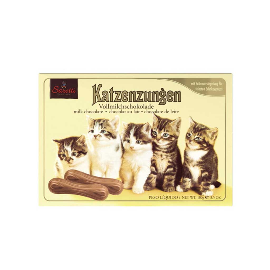 An image of original Sarotti Katzenzungen - available now from Heimat.one, the home of German products in the UK.
