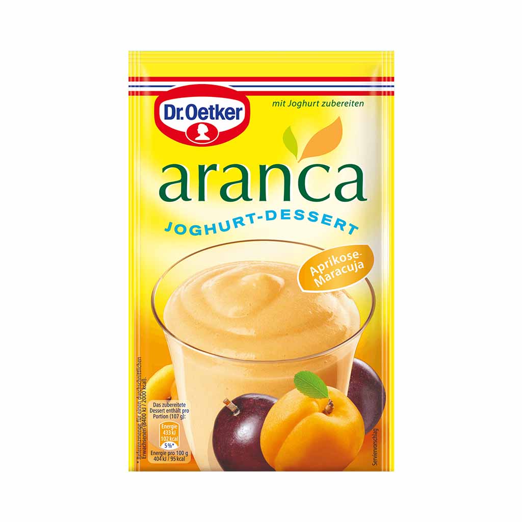An image of  Dr. Oetker Aranca Aprikose-Maracuja 79g | Sold by Heimat.one, the home to original German products.