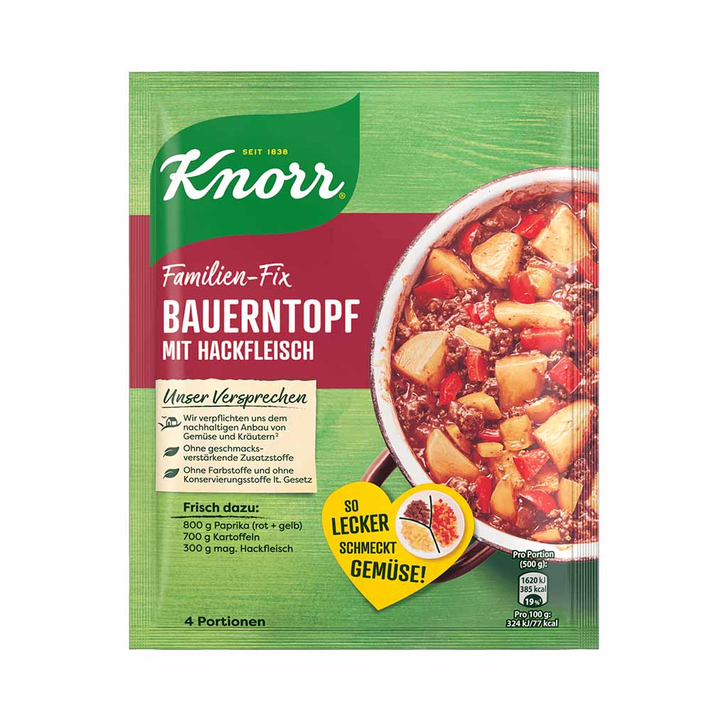 An image of  Knorr Fix Bauerntopf mit Hackfleisch 43g | Sold by Heimat.one, the home to original German products.
