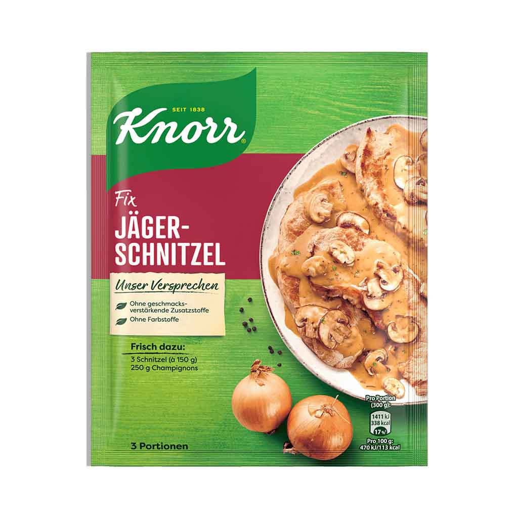 An image of original Knorr Fix Jäger-Schnitzel  -  available now from Heimat.one, the home of German products in the UK.