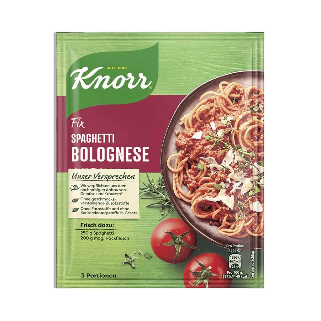 An image of  Knorr Fix Spaghetti Bolognese | Sold by Heimat.one, the home to original German products.