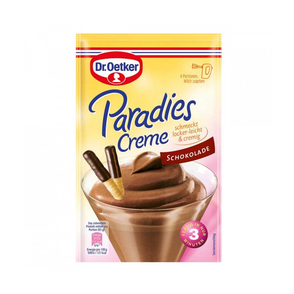 An image of  Dr. Oetker Paradies Creme Schokolade 74g | Sold by Heimat.one, the home to original German products.