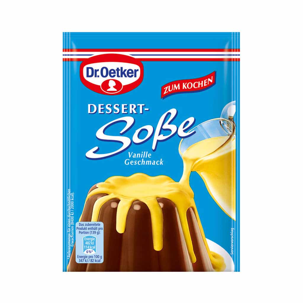 An image of original Dr. Oetker Dessertsauce zum Kochen Vanille - available now from Heimat.one, the home of German products in the UK.