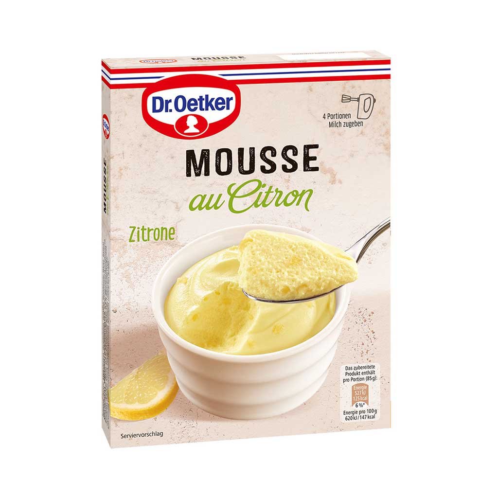 An image of  Dr. Oetker Mousse au Citron (Zitrone) 93g  | Sold by Heimat.one, the home to original German products.