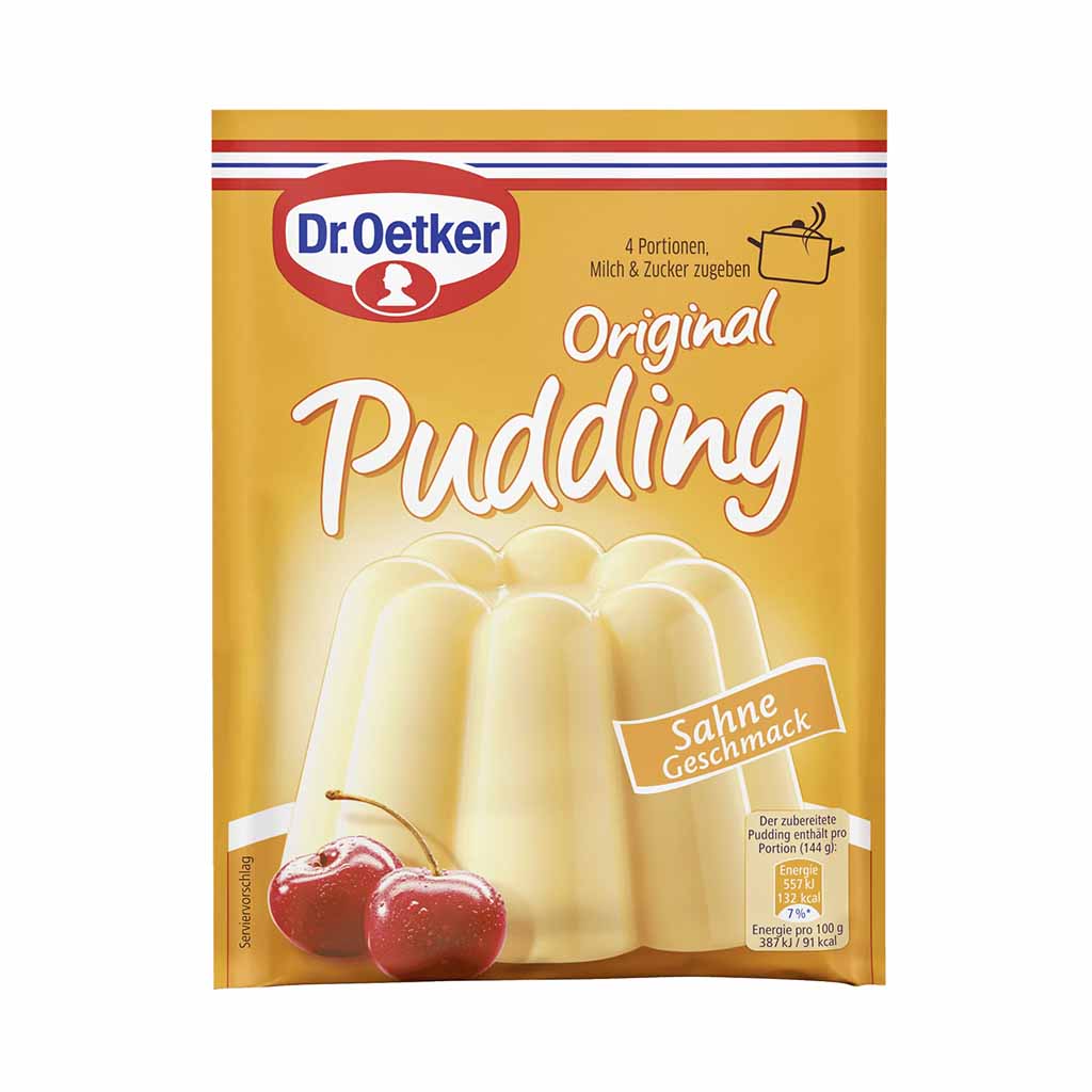 An image of  Dr. Oetker Original Pudding Sahne 3x37g | Sold by Heimat.one, the home to original German products.