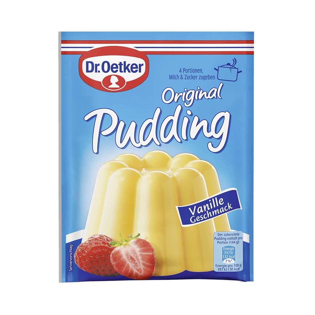 An image of  Dr.Oetker Pudding Vanille 3er | Sold by Heimat.one, the home to original German products.