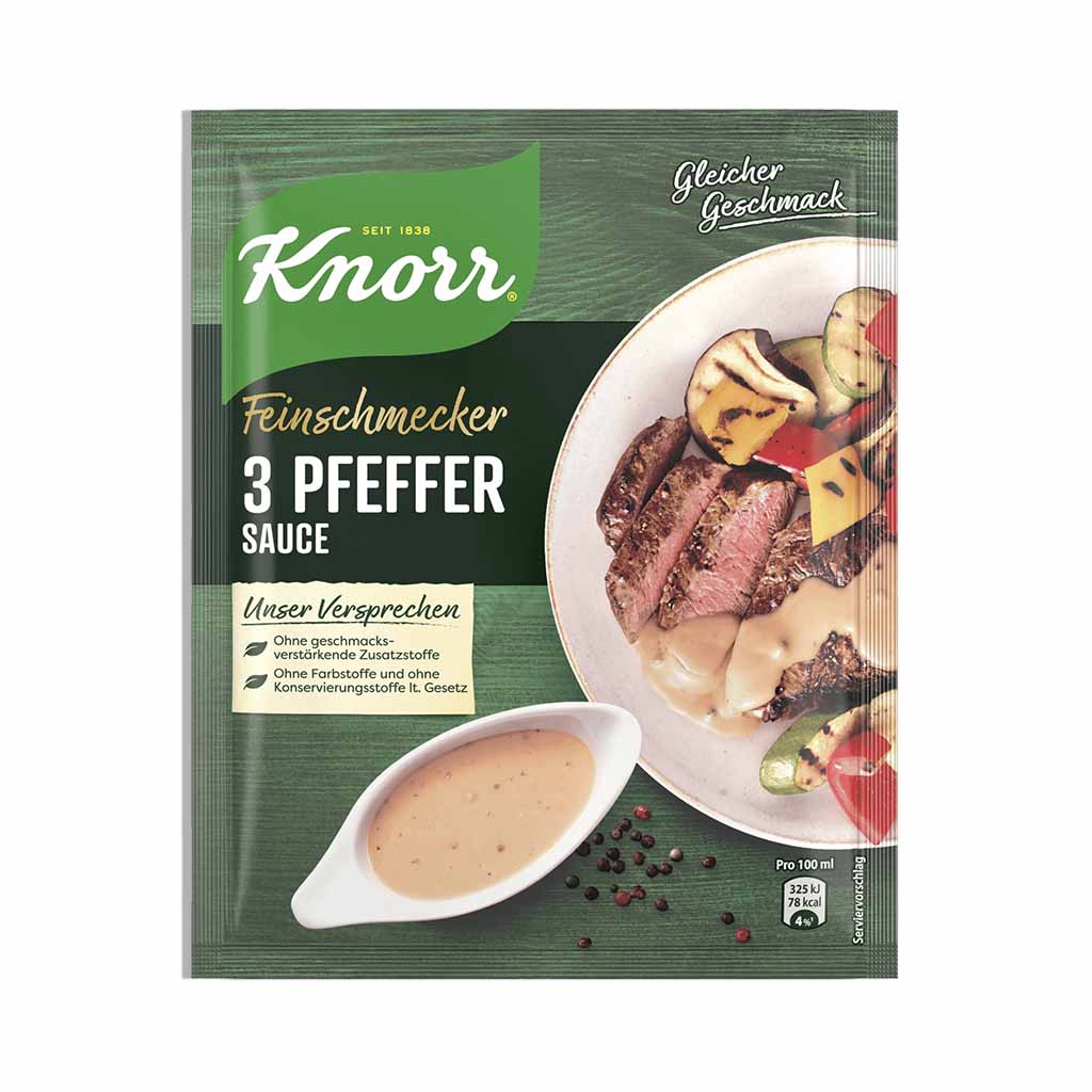An image of  Knorr Feinschmecker 3 Pfeffer Soße 250 ml | Sold by Heimat.one, the home to original German products.