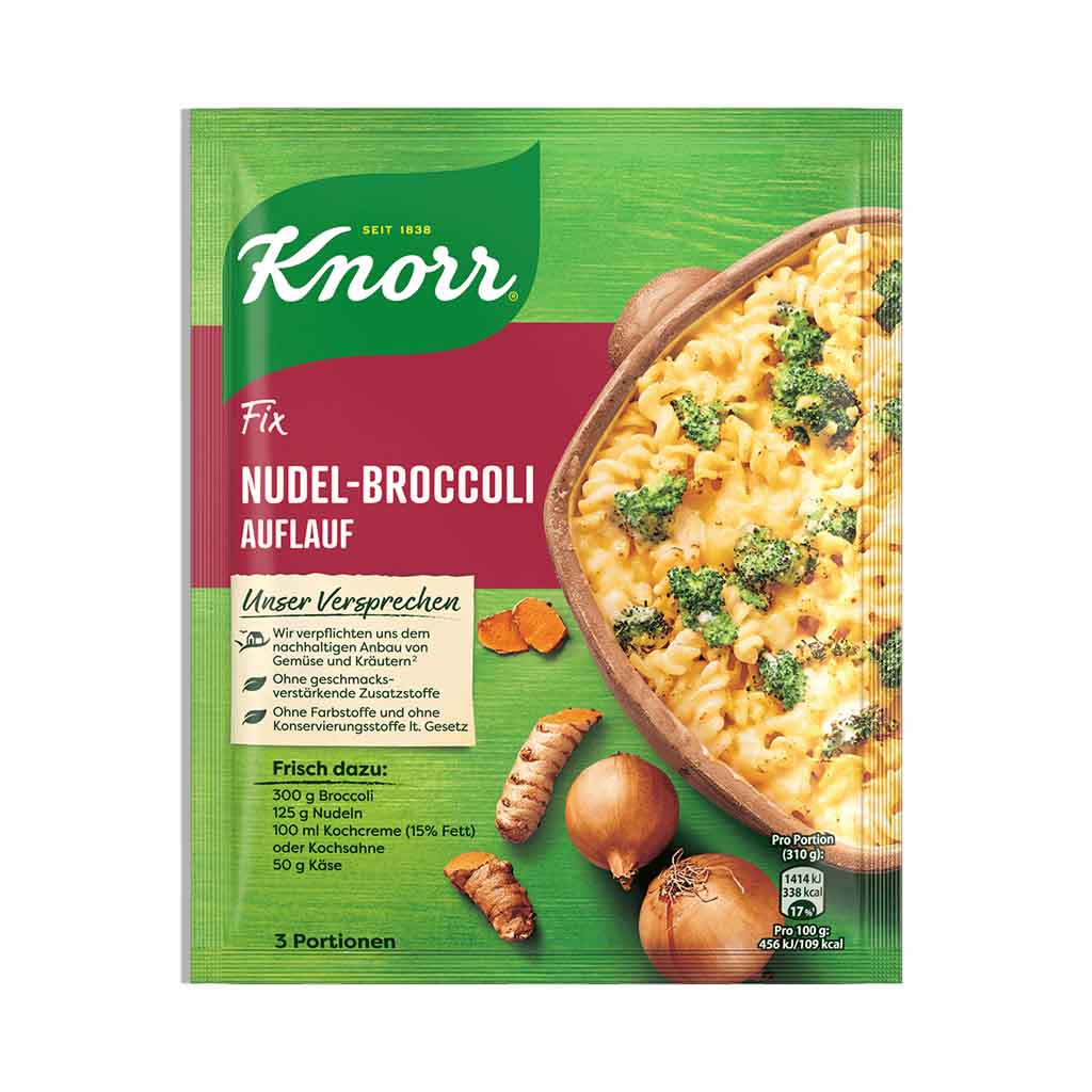 An image of  Knorr Fix Nudel Broccoli Auflauf | Sold by Heimat.one, the home to original German products.