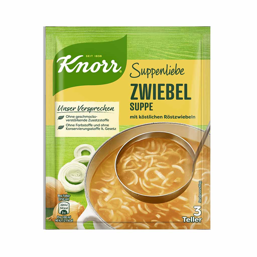 An image of  Knorr Suppenliebe Zwiebel Suppe 3 Teller | Sold by Heimat.one, the home to original German products.