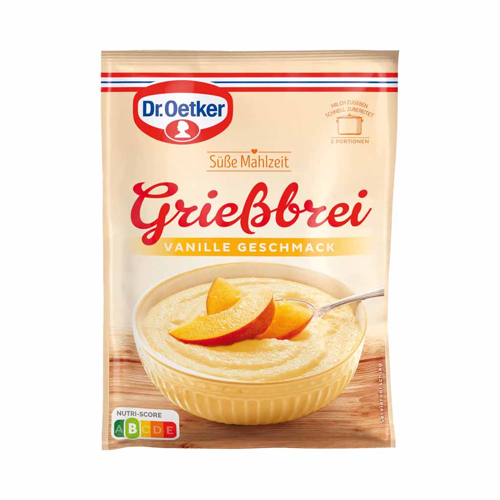 An image of original Dr. Oetker Grießbrei Vanille - available now from Heimat.one, the home of German products in the UK.