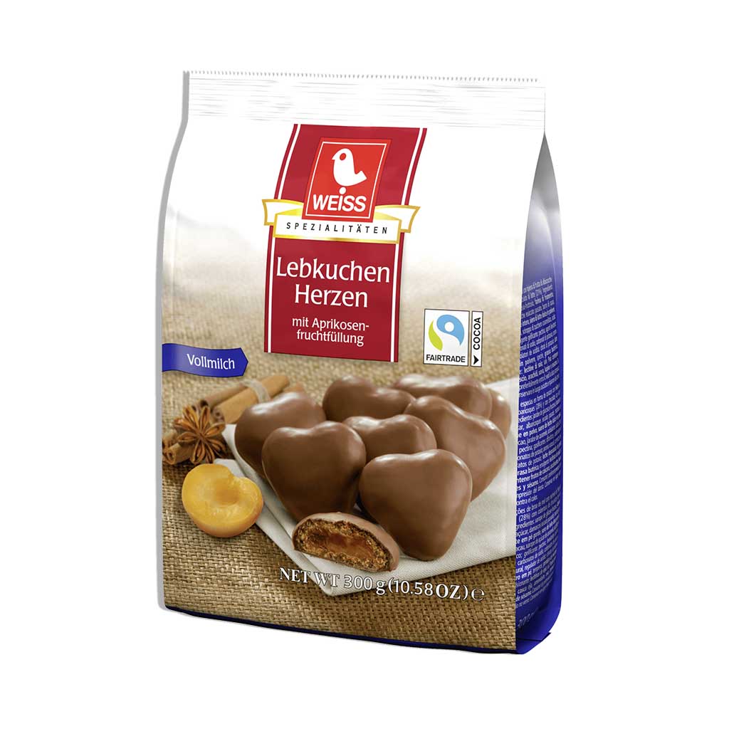 An image of  Weiss Lebkuchen Herzen Vollmilch 150g | Sold by Heimat.one, the home to original German products.